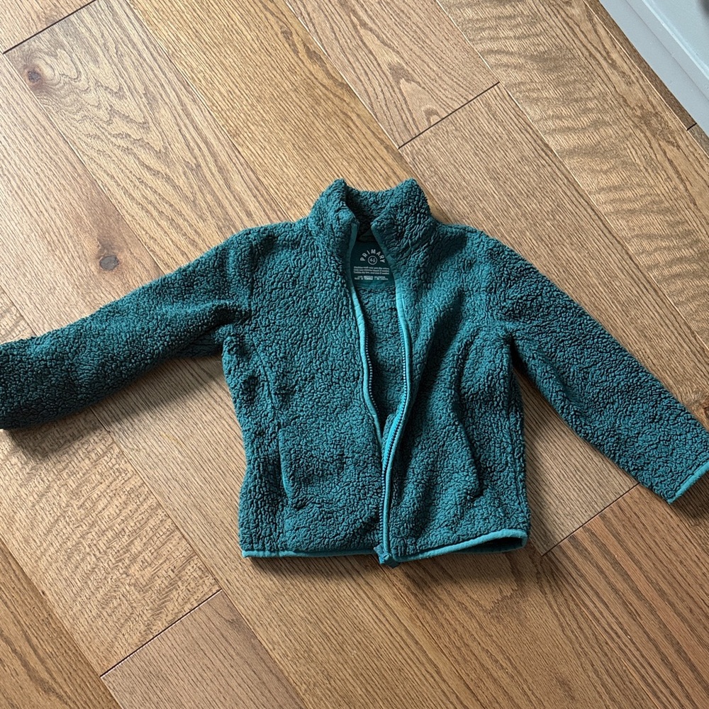 Primary Teal Sherpa Puffer Jacket for Kids